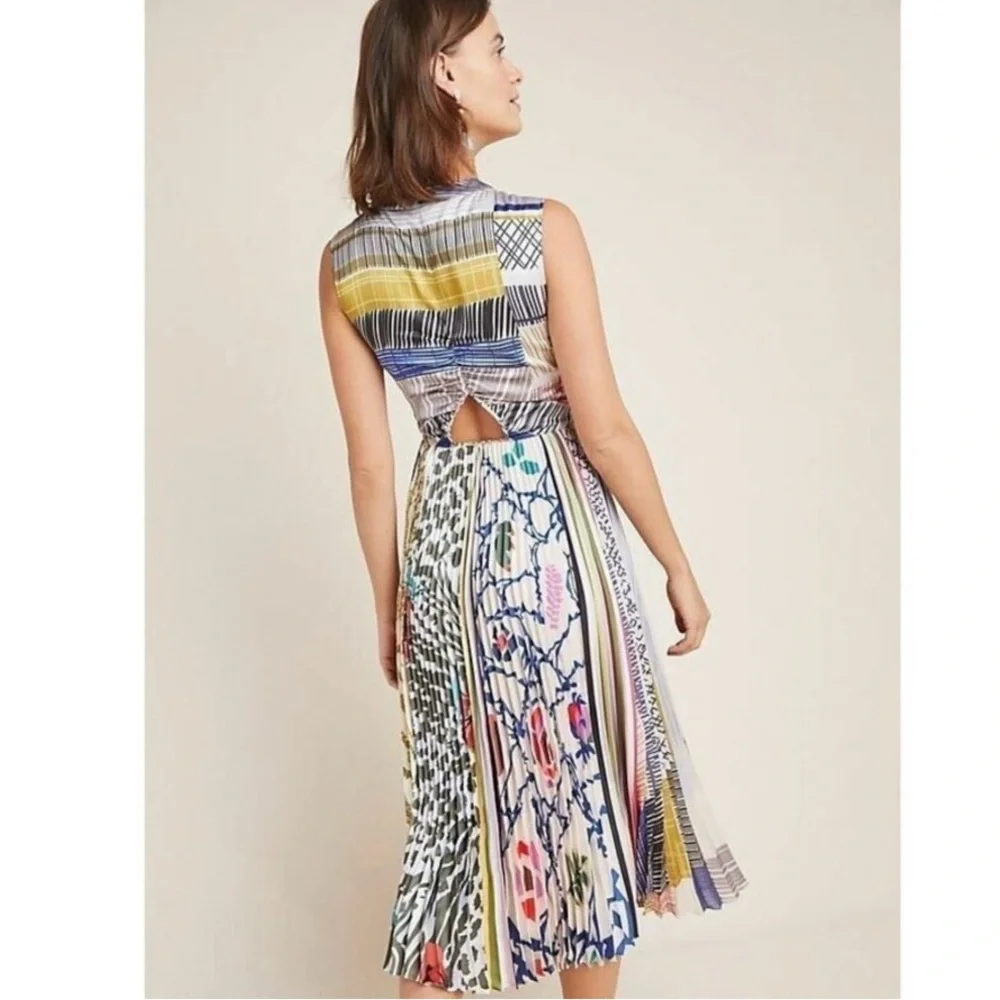 NWT Anthropologie Geisha Designs Jacinta Pleated Midi Dress - 2 - Picture 4 of 9